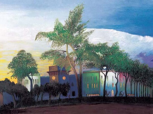 Fortress with Arabs Riding Camels