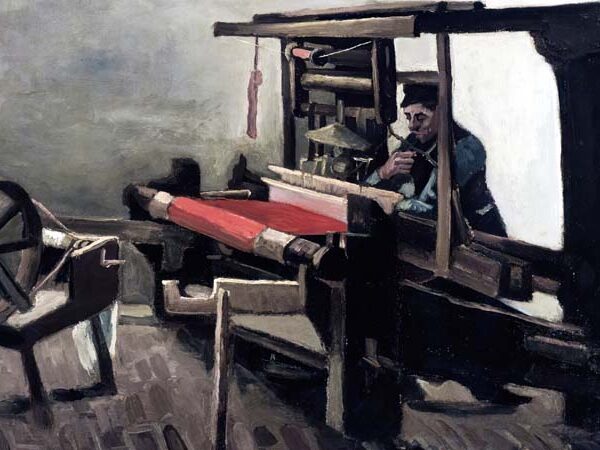 Weaver Facing Left, with Spinning Wheel