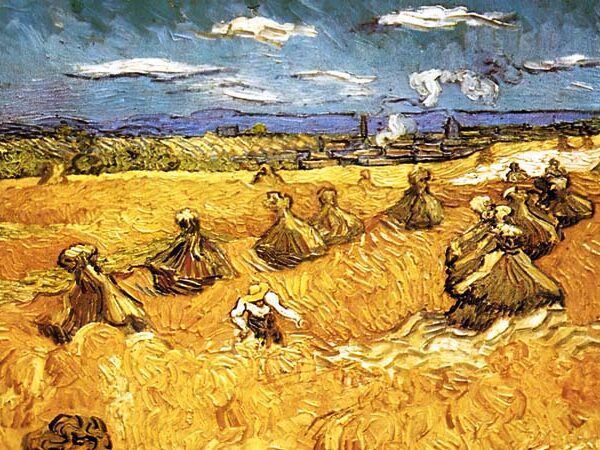 Wheat Stacks with Reaper