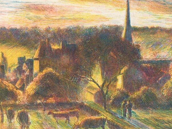 A Church And Farm At Éragny